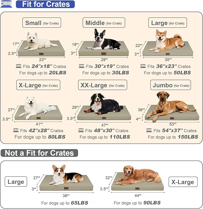 Outdoor Dog Bed for Small Dogs, Waterproof Dog Crate Bed for Medium Dogs Cats - Image 2