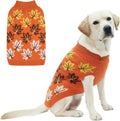 KOOLTAIL Fall Dog Sweater, Thanksgiving Dog Sweater with Autumn Maple Leaf Pattern, Cold Weather Pet Knitted Winter Coats Clothes Turtleneck Pullover for Small Medium Large Dogs Cat Boy Girl, Orange L
