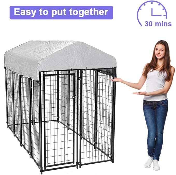 BestPet 8 x 4 x 6 Ft Dog Kennel Outdoor Dog Pen Playpen House Heavy Duty Dog - Image 6