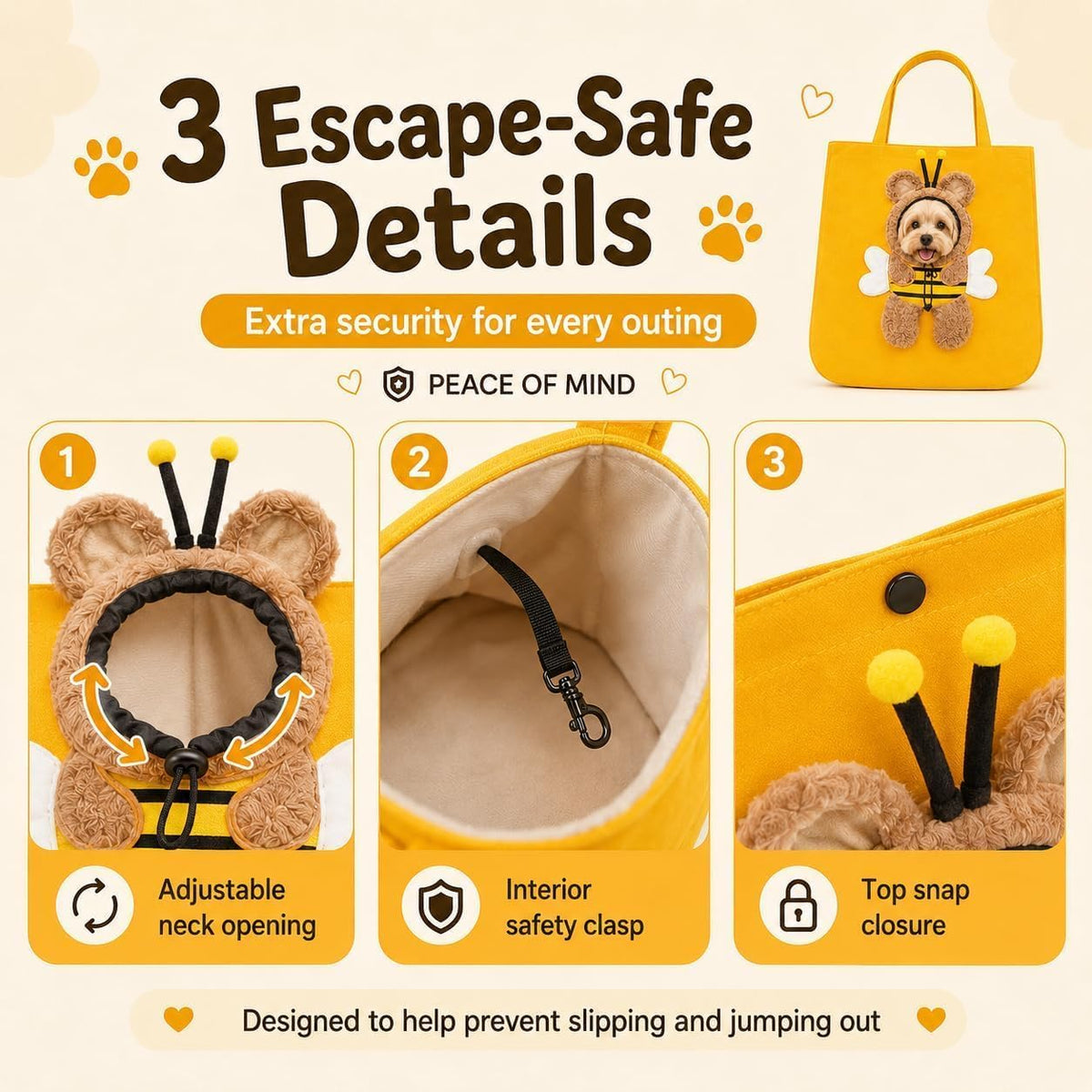 Breathable Pet Canvas Shoulder Carrier, Cat Dog Tote | Colorful Animal Shapes Carrying Bag with Head-Out Design Adjustable Neck Small Dog(S)