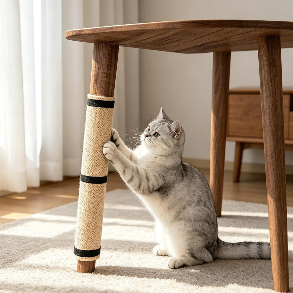 Cats Scratching Wrap 2PCS Table Clothes with Sisal for Wooden Legs Banister