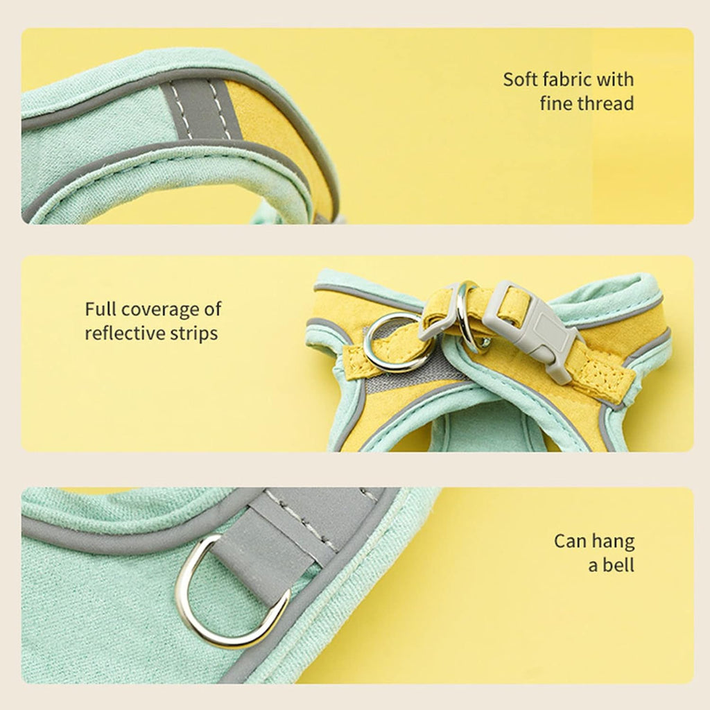 Cat Harness and Leash, Kitten Harness and Leash Set with Lead Kitten Vest Harnesses for Walking Cat Harness Escape Proof for Cats Puppy Small Pet Traveling Hiking (M)