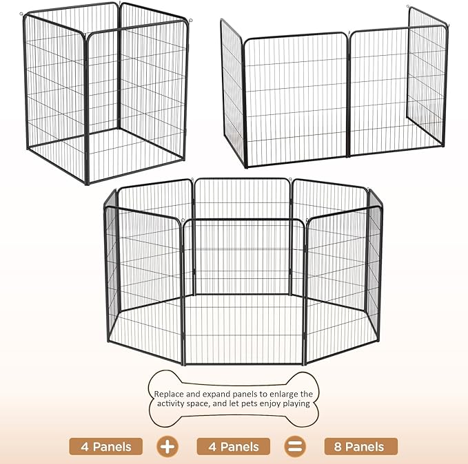 BestPet | Dog Playpen Extender | 40 Inch, 4 Panels | Heavy Duty Metal Pet - Image 4
