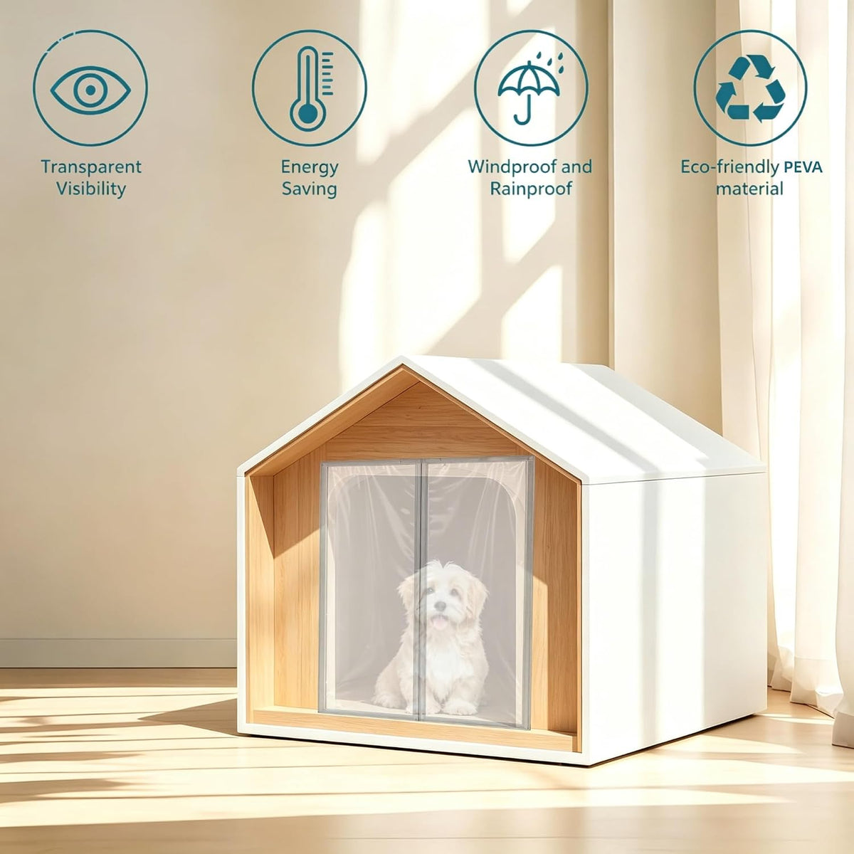 Dog House Magnetic Door Curtain,Dog Door Replacement Flaps,Pet Door Flap