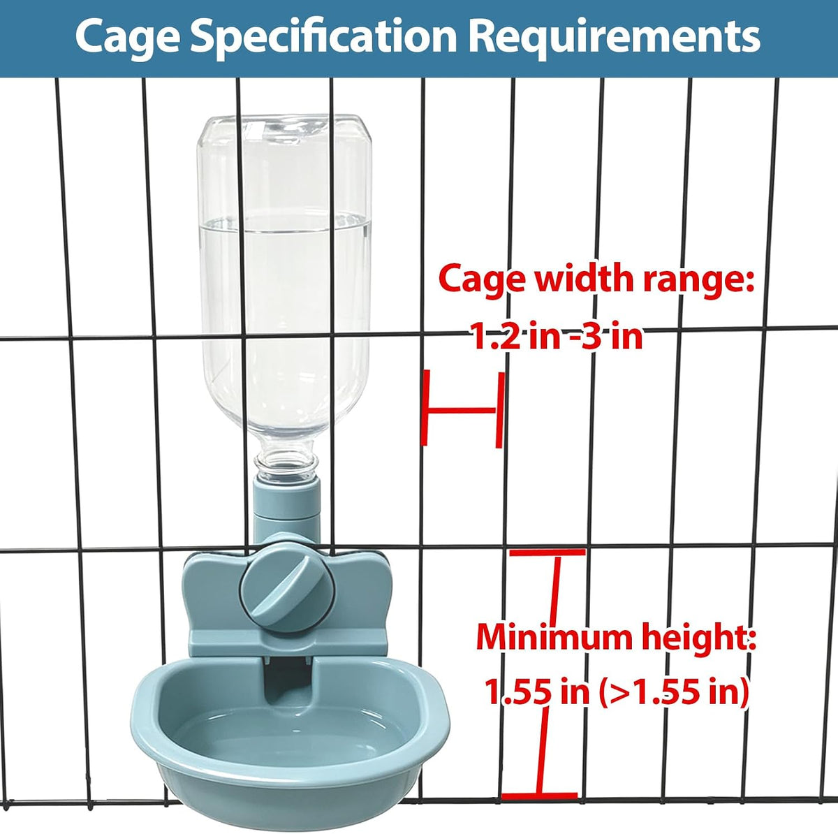 Lemtrflo 17oz Rabbit Water Bottle, Cage Automatic Waterer Dispenser