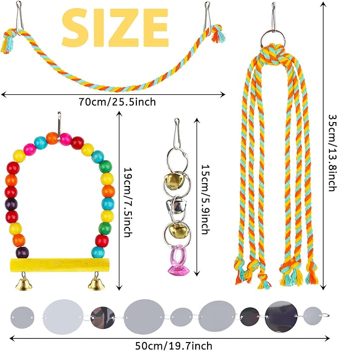 8 pcs Bird Toys for Parakeets - Image 2