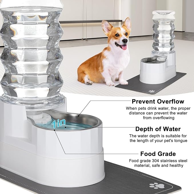 RIZZARI Automatic Pet Waterer, Gravity Stainless Steel Water Dispenser - Image 5