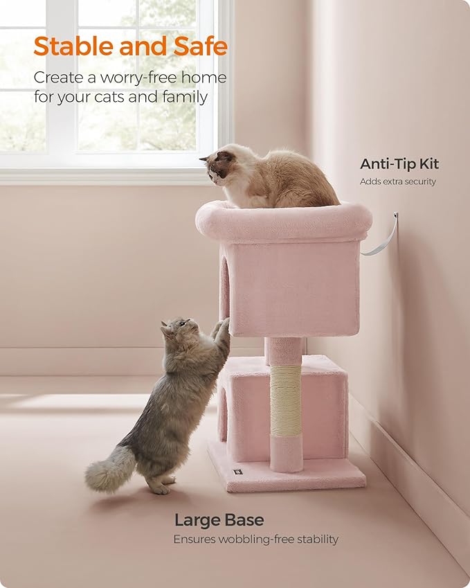 Feandrea Cat Tree, 33.1-Inch Cat Tower, Plush Condo - Image 8