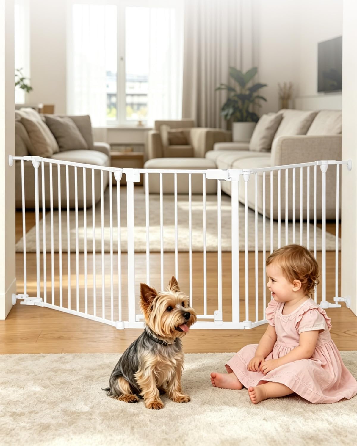 33-80" Extra Wide Baby Gate for Large Openings & Awkward Spaces, 30" Tall