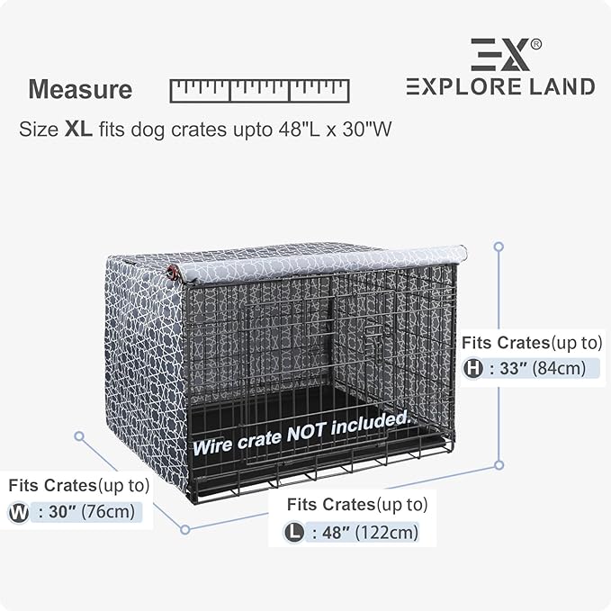 Explore Land Pattern Dog Crate Cover - Image 2