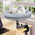 Desk Cat Bed, 18" Cat Bed for Desk, 360° Rotating, Dark Gray