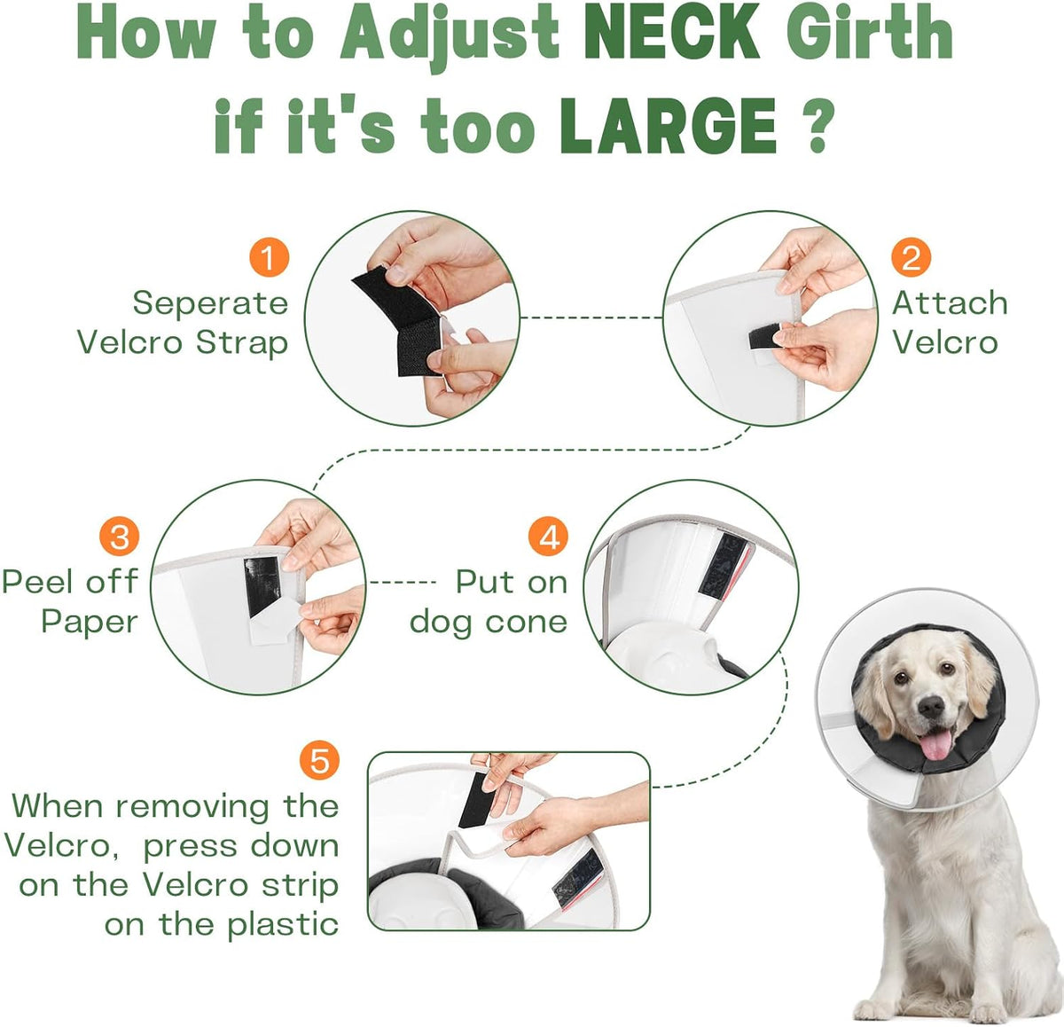 Dog Cone Collar to Stop Licking with Soft Liner Recovery Collar Alternative
