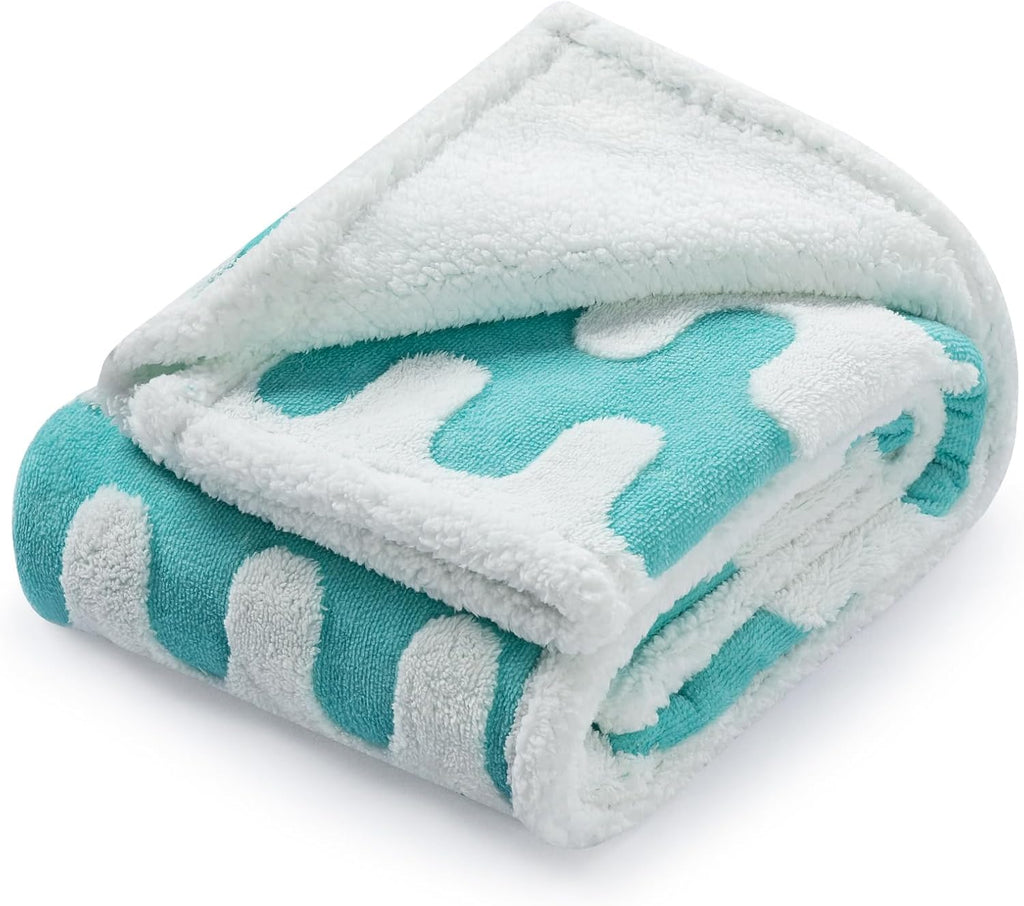 Waterproof Pet Blanket,Dog Bed Covers Small Throw for Puppy Cats Stylish Jacquard Pets Couch Sofa Furniture Protection Washable Reversible Covers (Red Wave,XS)