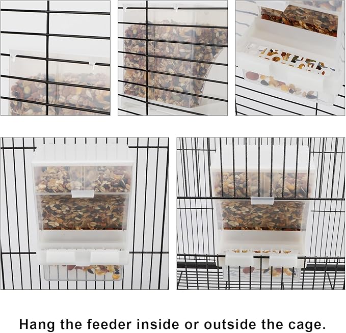 Hypeety Automatic Bird Feeder No Mess Pet Feeder Seed Food Container Perch Cage - Image 4