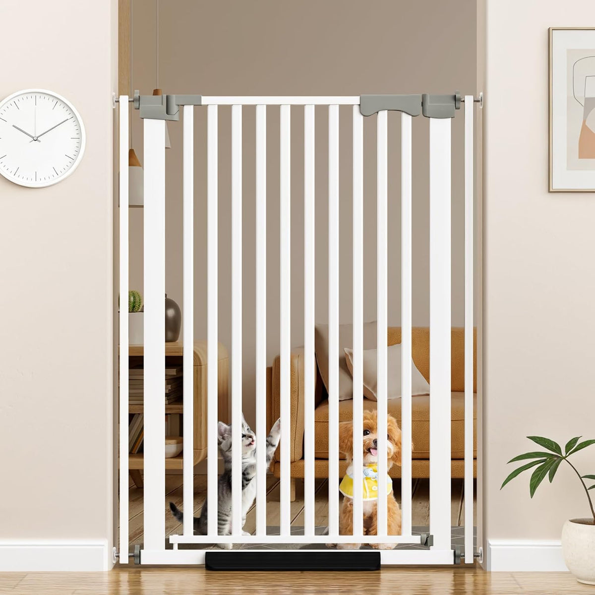 41" Extra Tall Cat Gate for Doorway, 30-32" Wide Auto Close Pet Gate