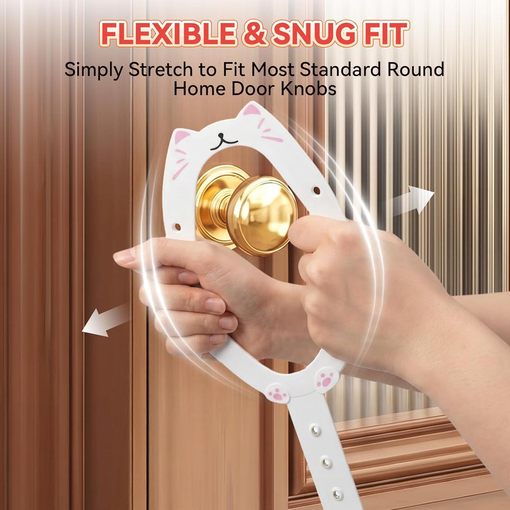 TGIOW Cat Door Latch with Stabilizer, Keep Door Open 2.5-6.5", 4Pcs, White