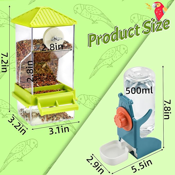 Rypet No Mess Bird Water Feeder Dispenser Set Automatic Bird Feeder - Image 2