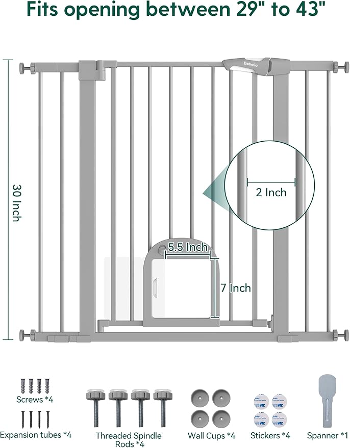Babelio 36" Tall Upgraded Baby Gate - Image 7