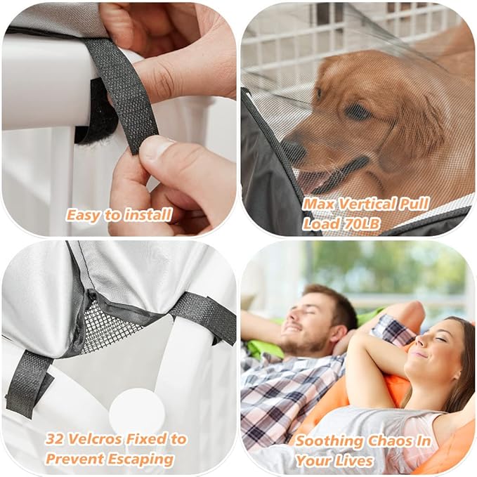 PJYuCien Dog Playpen Mesh Top Cover, Fits 24 Inch 8 Panels Regular Square - Image 3