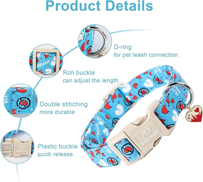 Valentines Dog Collar, Cute Loving Heart Printed Collar - Image 2