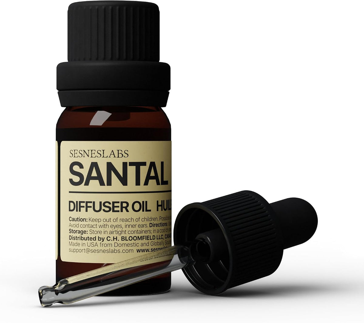 sesneslabs Santal Diffuser Oil, Niche Scent, Amber Coco Vanilla Cedar Sandalwood Musk Essential Oils Blend for Ultrasonic Diffuser Scent Projects(.33 oz/10 ml)