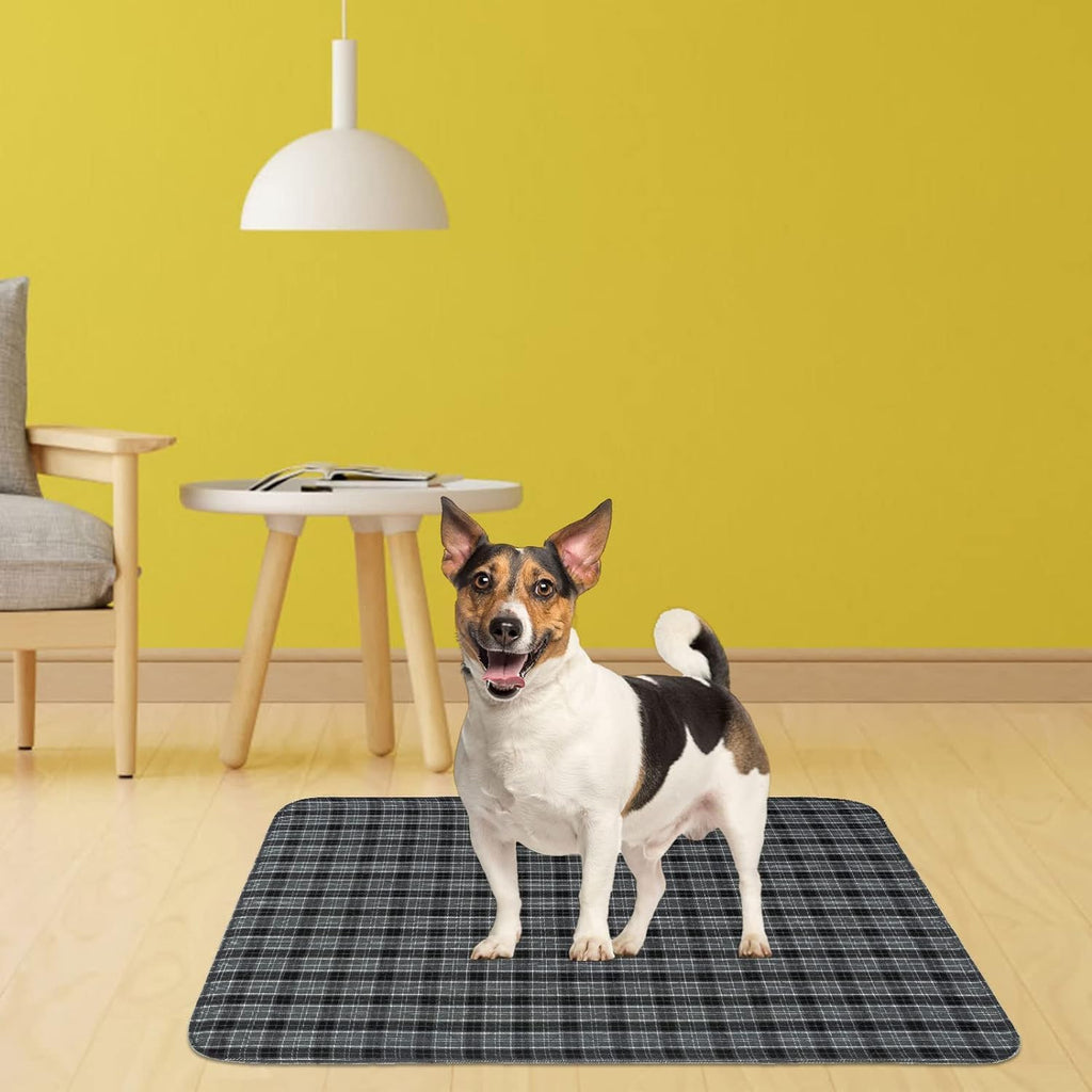 KOOLTAIL Reusable Puppy Pads, 2 Pack Washable Pee Pads for Dogs-Waterproof Non-Slip Plaid Puppy Training Pads, Absorbent Whelping Pads for Potty, Crate, Playpen, Bed, Sofa, Dog Large Mat, 36"x 41"