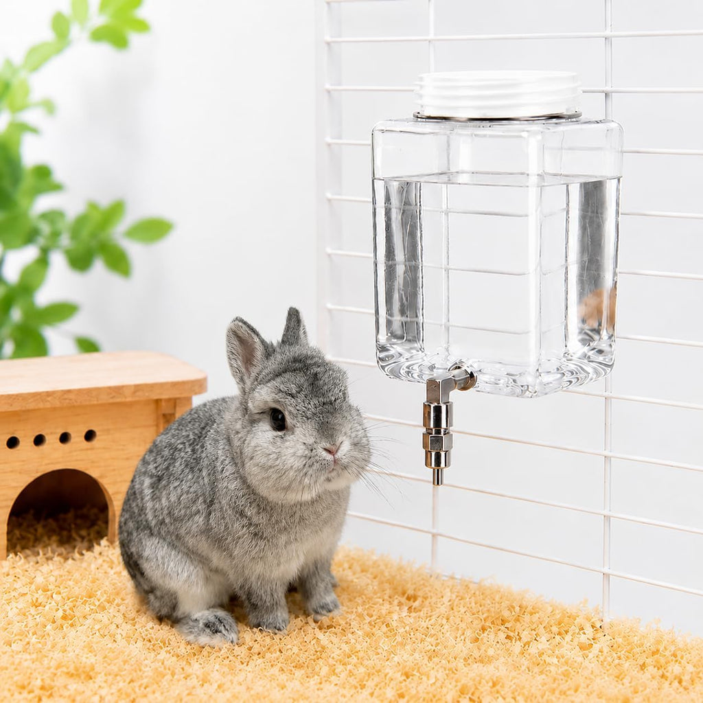 25.4 fl oz Rabbit Water Bottle with 2-Window Hay Bag