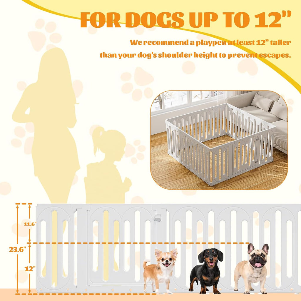 Dog Playpen Indoor for Puppies & Small Dogs, 24 Inch 15 Panel
