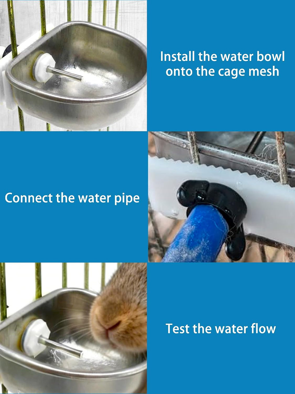 Rabbit Drinking Water Bowl, 10PCS Nipple Drinker Feeder Pet Cage