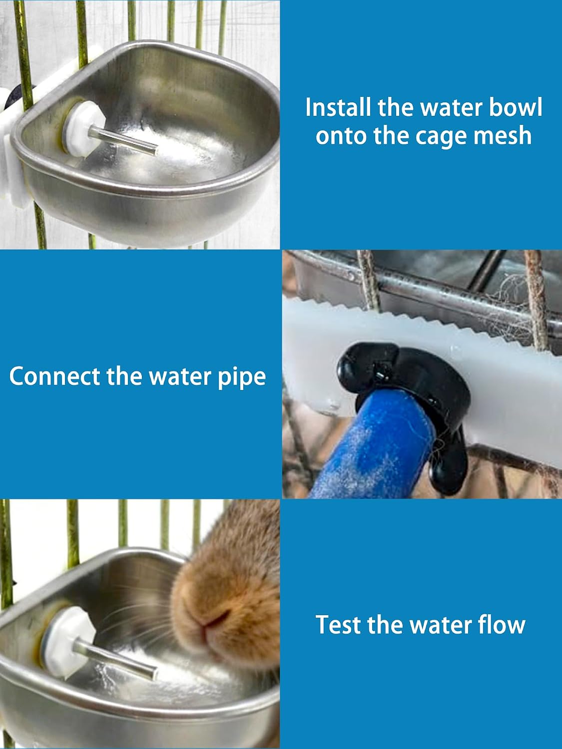 Rabbit Drinking Water Bowl, 10PCS Nipple Drinker Feeder Pet Cage