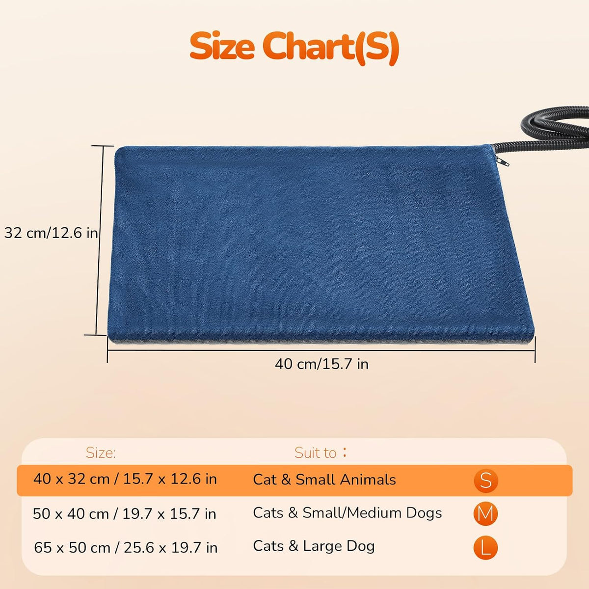 Pecute Pet Heating Pad with Chew Resistant Cord, Waterproof Layer