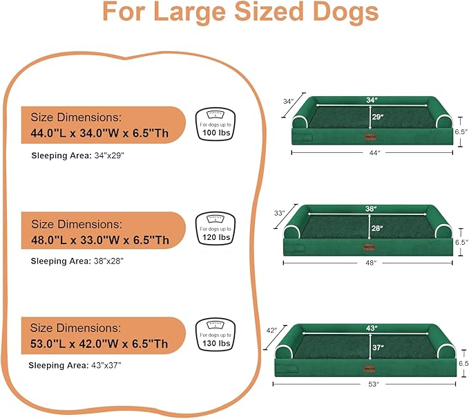 Large Dog Bed Orthopedic Washable: Jumbo Dog Bed Bolster Extra Large Dogs Egg - Image 6