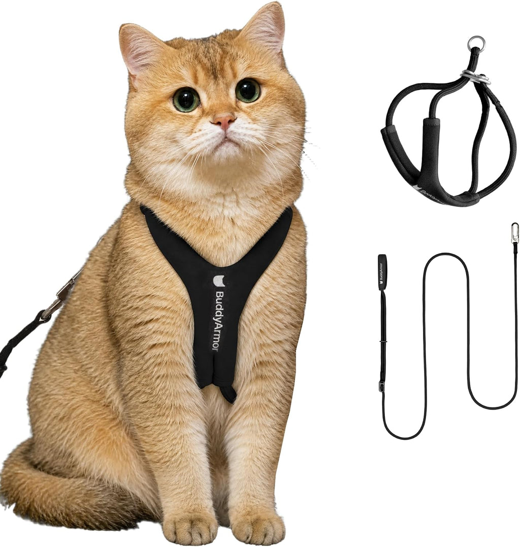 Escape Proof Cat Harness and Leash Set, Y Shape Cat Harness Adjustable Anti-Choke Soft Padded Vest Harness Hands Free Cat Rope Leash and Harness Set for Kitten Cats≤26lbs (Pink, M)