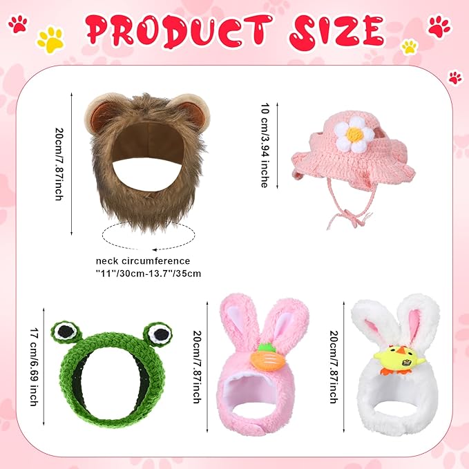 Weewooday 5 Pieces Cat Costume Bunny Hat Outfit - Image 2