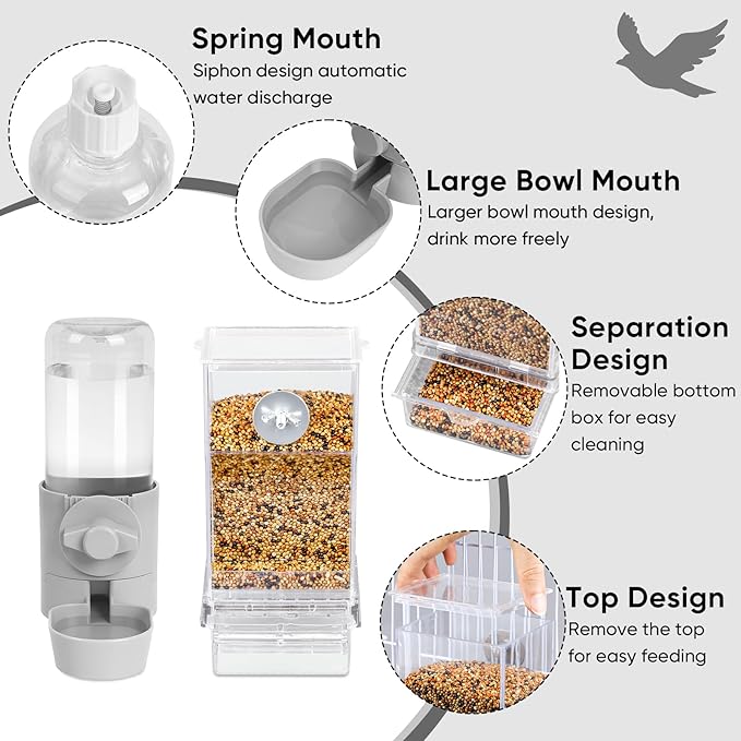 No Mess Bird Feeder Water Dispenser Set, Bird Feeder - Image 5