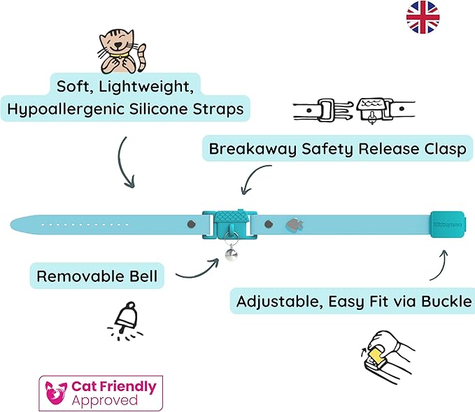 Kittyrama Aqua Cat Collar with Bell - Image 3