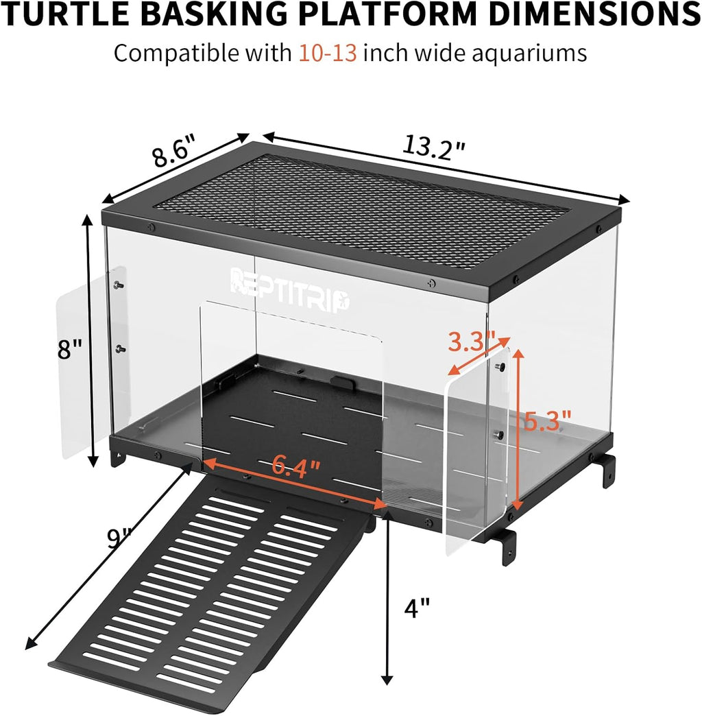 Stainless Steel Turtle Basking Platform, for 10‑13 Inch Wide Aquariums, L