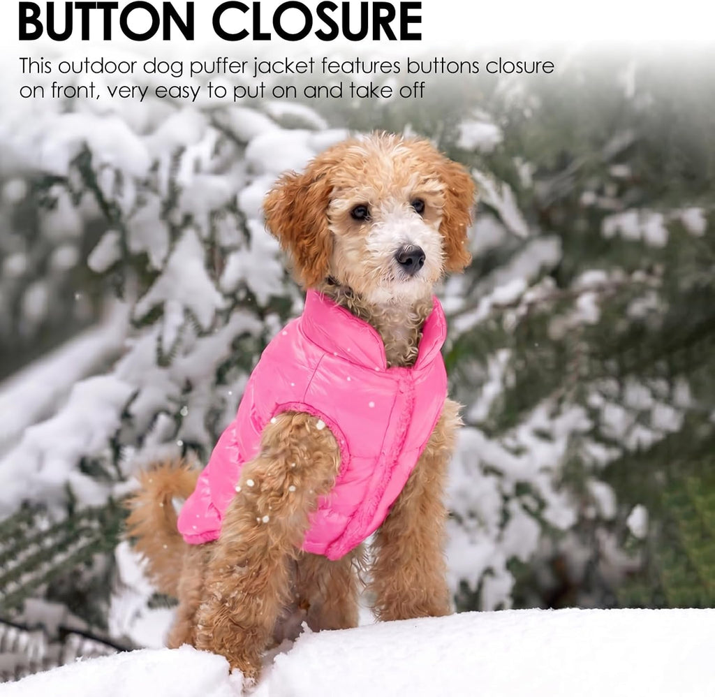 AOFITEE Dog Jacket Waterproof Dog Winter Coat Warm Fleece Pet Puffer Jacket