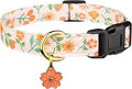 Cotton Handmade Dog Collar Cute and Distinctive Patterns Pink Sunflower by Fyeqyaou