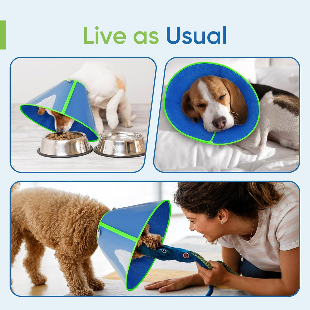 Soft Dog Cone Collar to Stop Licking After Surgery, Mesh Breathable Pet Recovery Collar for Large Medium Dogs, Elizabethan Cone Alternative(XXL)