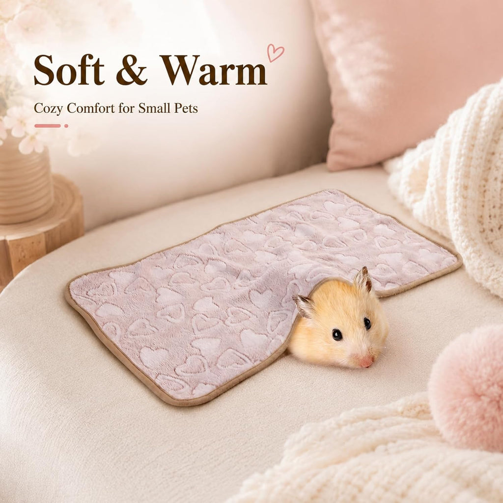 Grddaef Guinea Pig Fleece Blankets 6 Pieces Waterproof & Washable Small Animal Cage Liners Sleep Mat Bedding Pad for Hamster Chinchilla Rabbit Hedgehog (M-24 x 16 Inch)