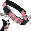 Upgrade Dog Collar with AirTag Holder, IP68 Waterproof, Pink, M