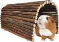 Guinea Pig Hideout Rabbit Hide Rat Cage Accessories Extra Large Wooden Tunnel Hut Hideaway for Pig Hideout Tortoise Hedgehog Ferret and Chinchilla