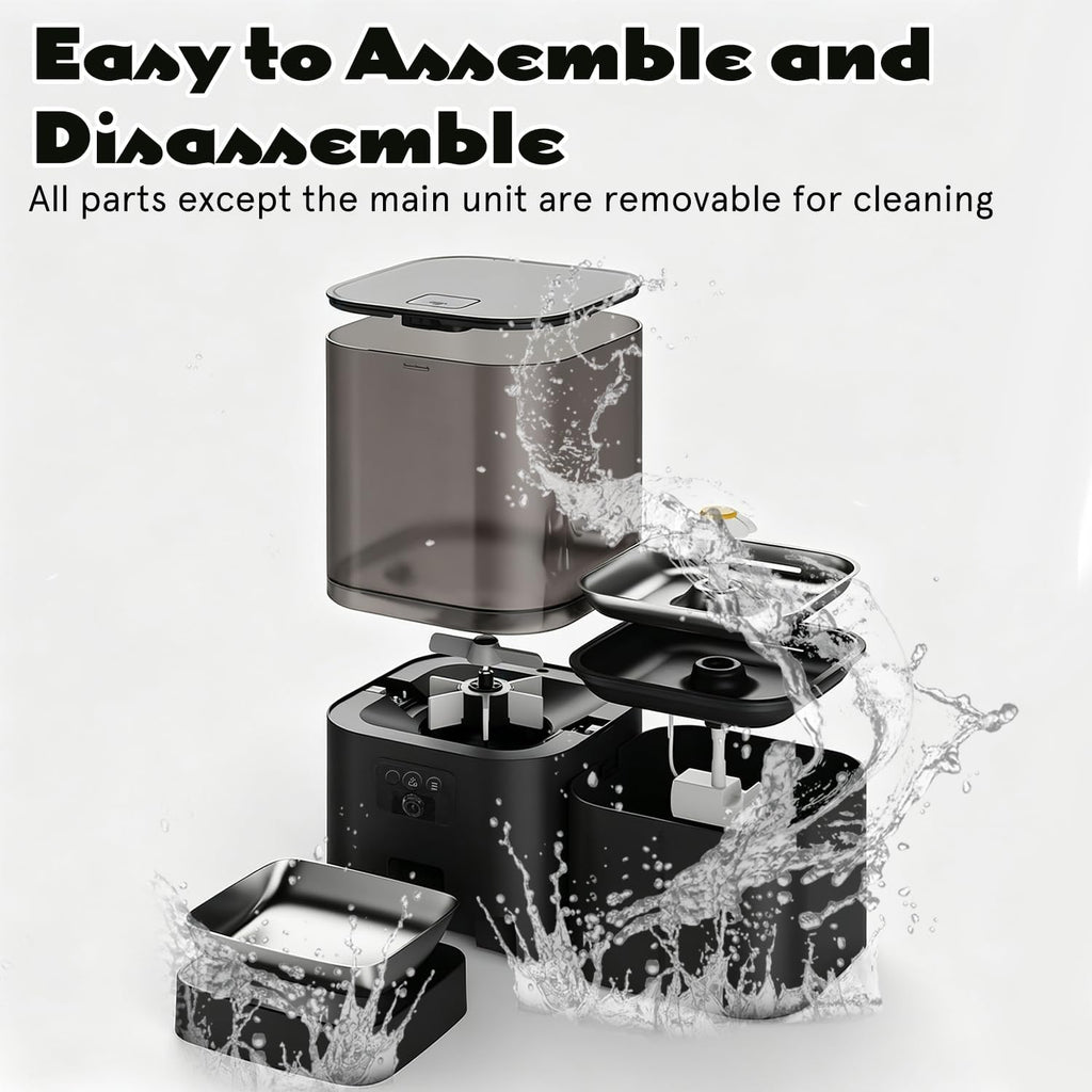 Automatic Cat Feeder with Camera, 2-in-1 Cat Food & Water Dispenser