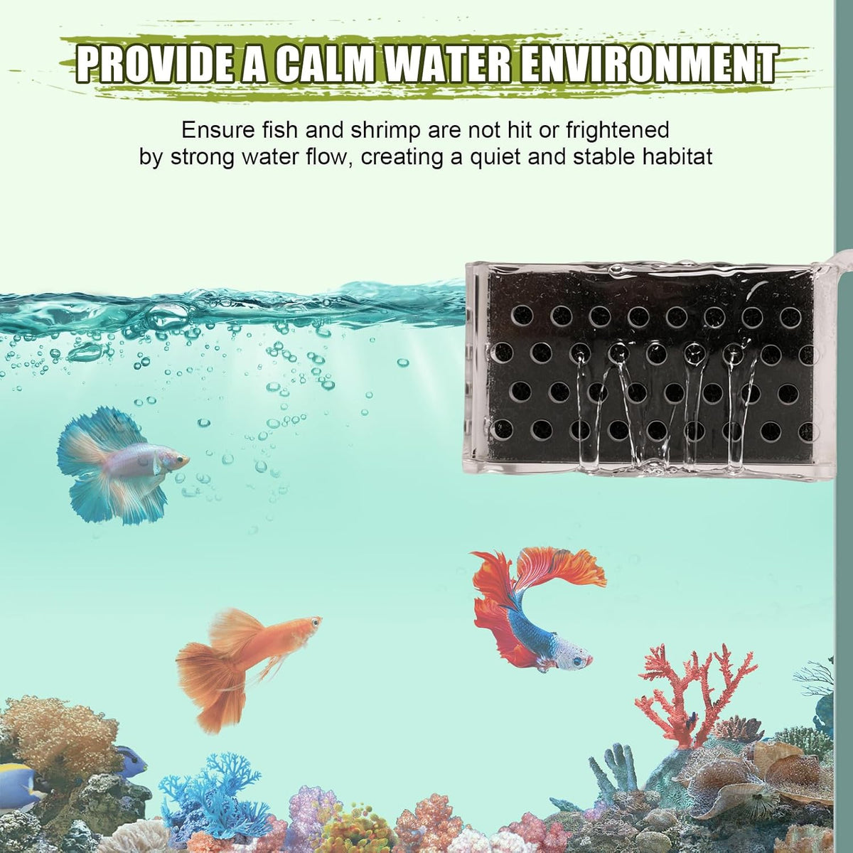 Aquarium Water Change Diffuser, Water Flow Controller with Sponge