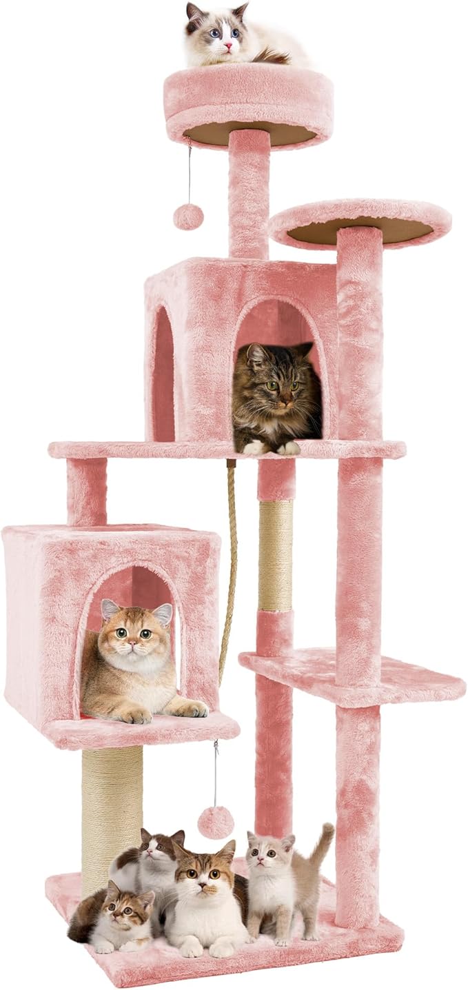 58.5inch Large Cat Tree Tower Condo by TSCOMON