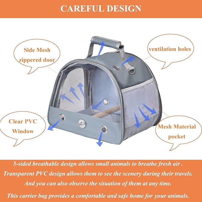 Bird Carrier Travel Cage with Stand, Small Bird Travel Carrier - Image 5