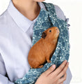 Guinea Pig Carrier Sling and Backpack 2-in-1, Adjustable Soft Bonding Pouch with Shoulder Strap for Safe Pet Travel (Blue)