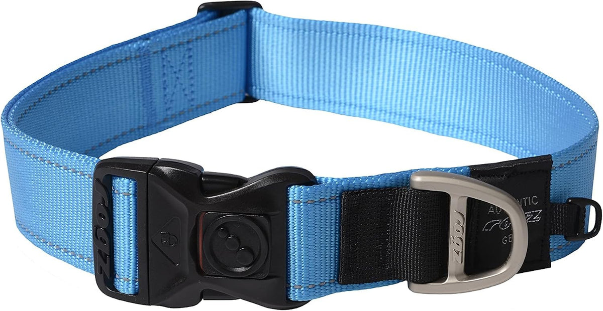 Rogz HB19-F Utility Collar/Landing Strip, XXL, Light Blue