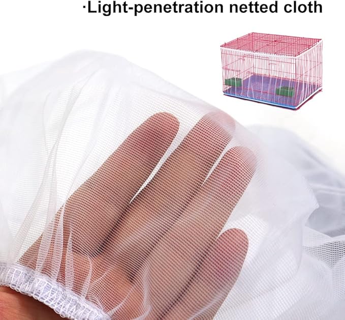 Bird Cage Seed Catcher Skirt, Bird Cage Mesh Net Cover, Parakeet Cage Skirt - Image 5